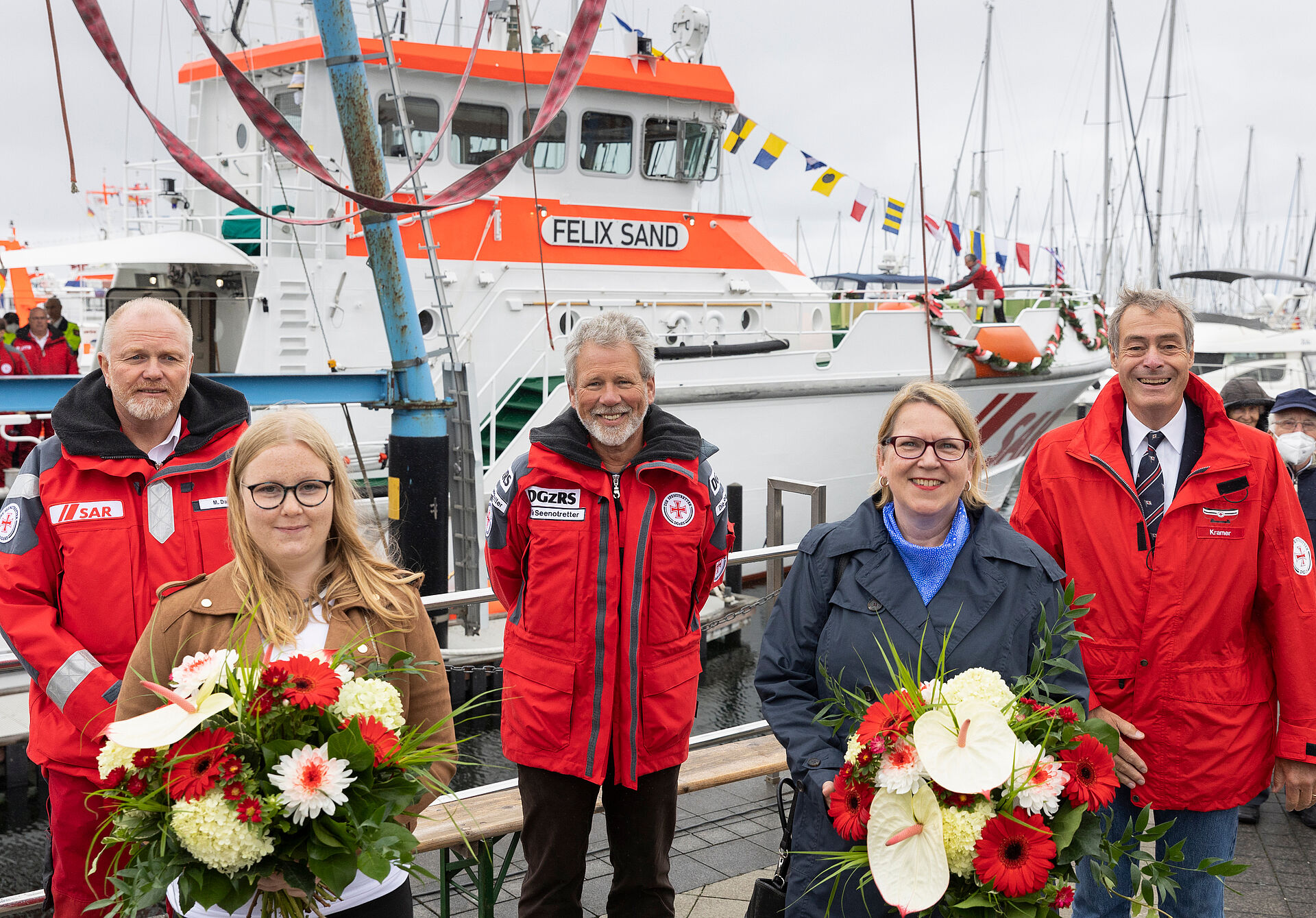 Neuer Seenotrettungskreuzer der DGzRS in Grömitz auf den Namen FELIX SAND getauft